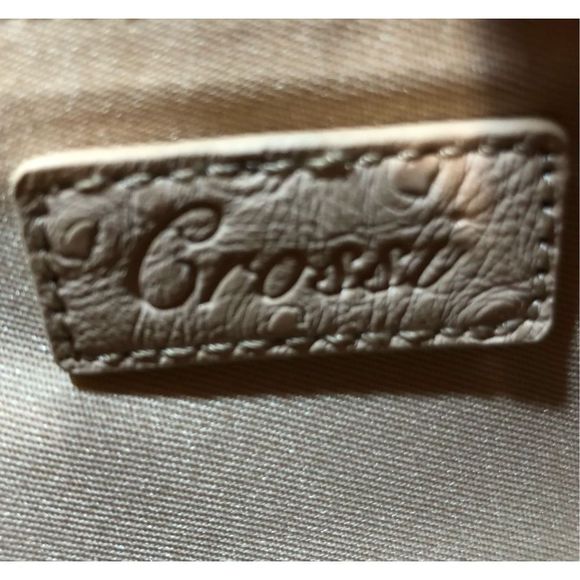 CROSSI NEW YORK - Ostrich-Embossed Vegan Convertible Crossbody/Satchel-Nude NWOT - Picture 16 of 16
